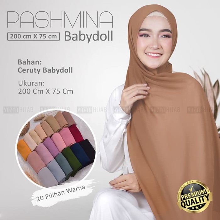 Pashmina Ceruti Babydoll Jilbab Panjang 200 X 75cm Best Seller Shopee Indonesia