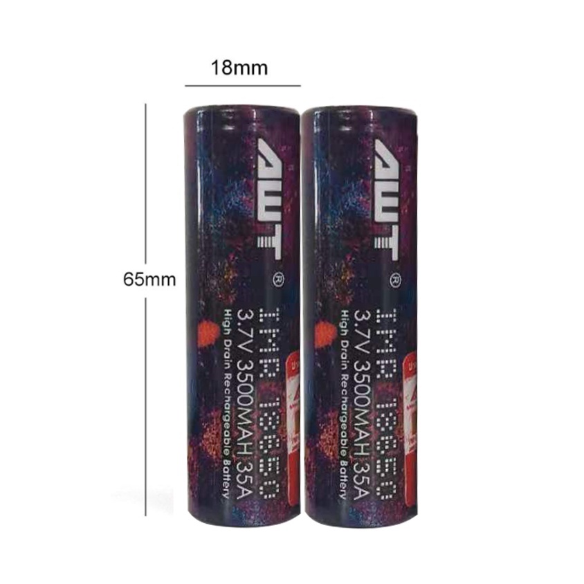 Baterai 100 Legit AWT 18650 3500mAh 35A Rainbow battery 1pcs untuk baterai Li-ion