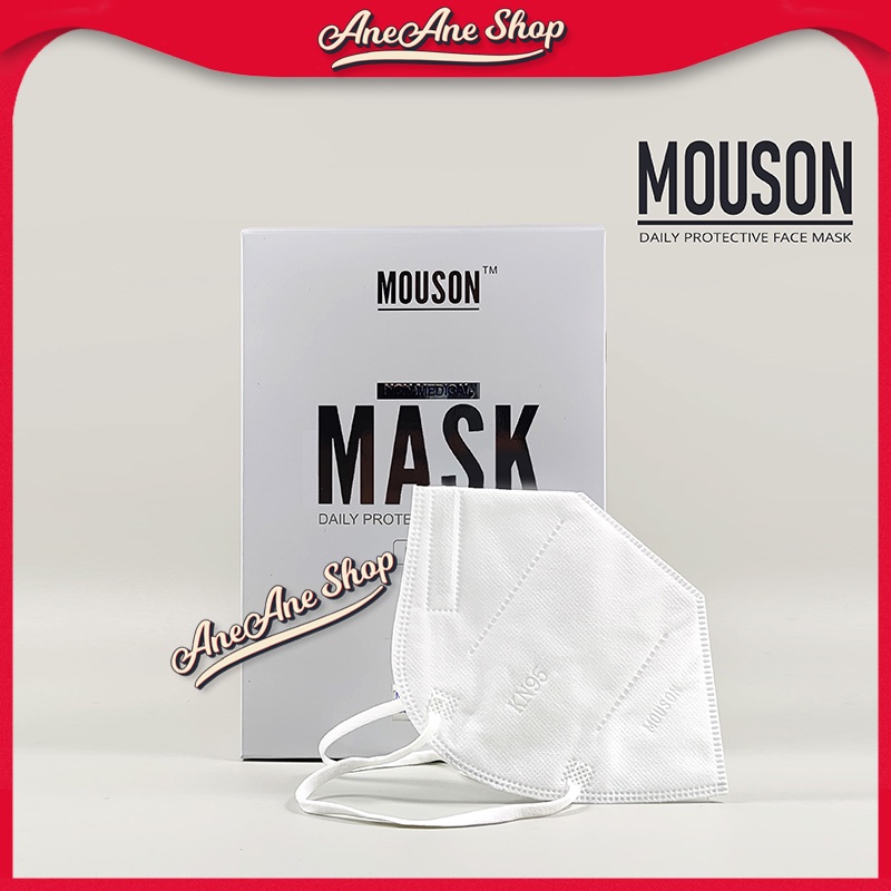 MASKER MOUSON KN95 PUTIH NON FILTER 5 PLY MASKER SEKALI PAKAI 5PLY NON MEDIS