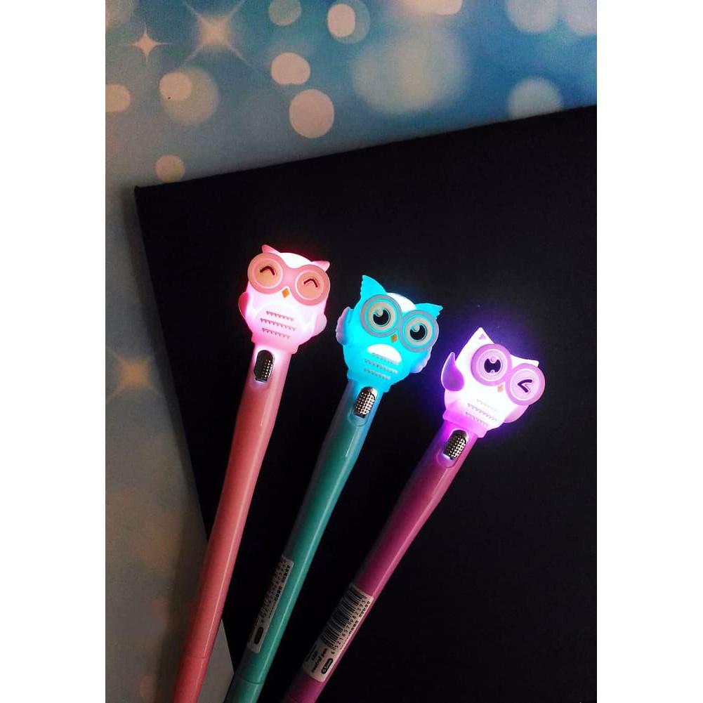 

Pulpen Lampu Burung Hantu bisa nyala / Owl LED Pen