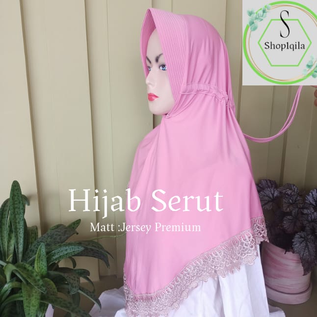 KERUDUNG SERUT MURAH JILBAB KERUDUNG HIJAB INSTAN KERUDUNG SERUT RENDA JILBAB DEWASA