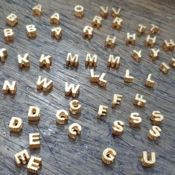 Liontin gelang kalung huruf inisial alfabet emas asli muda 375