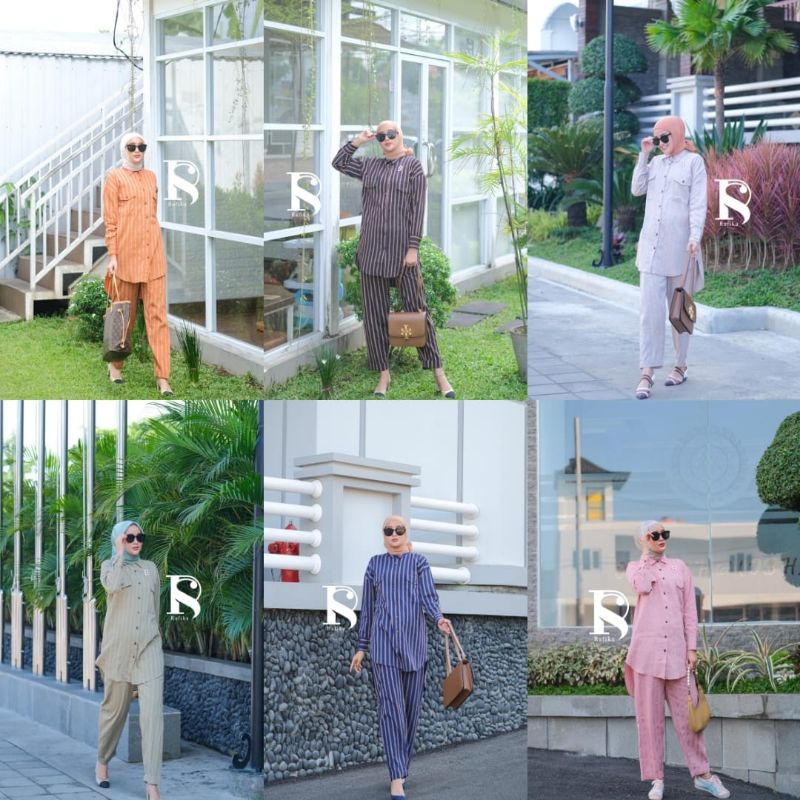 SET ONE SET SETCEL SET TUNIK CELANA MORGAN SET BY RAFIKA STORE ORIGINAL