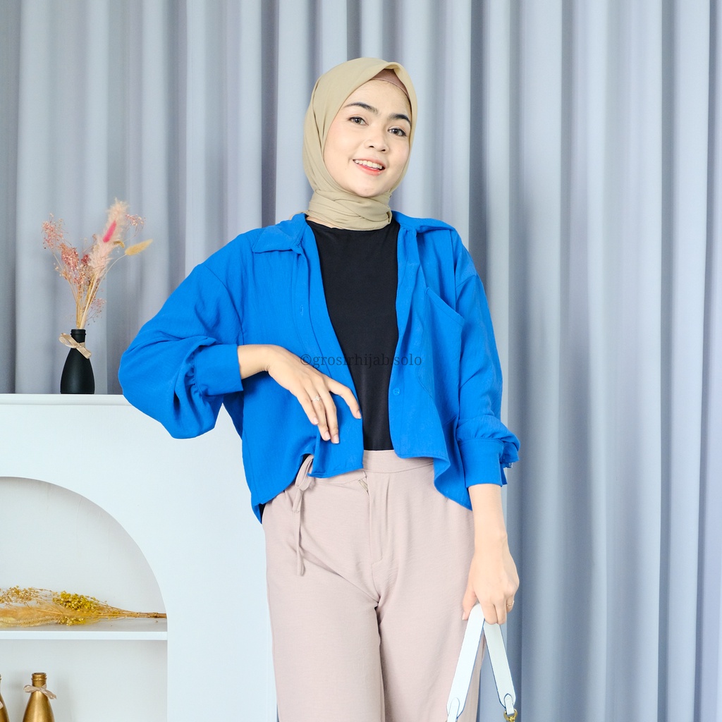 (MSB) KEMEJA SISY OVERSIZE CROP TOP DAILY BUSUI WANITA BLOUSE AIRFLOW