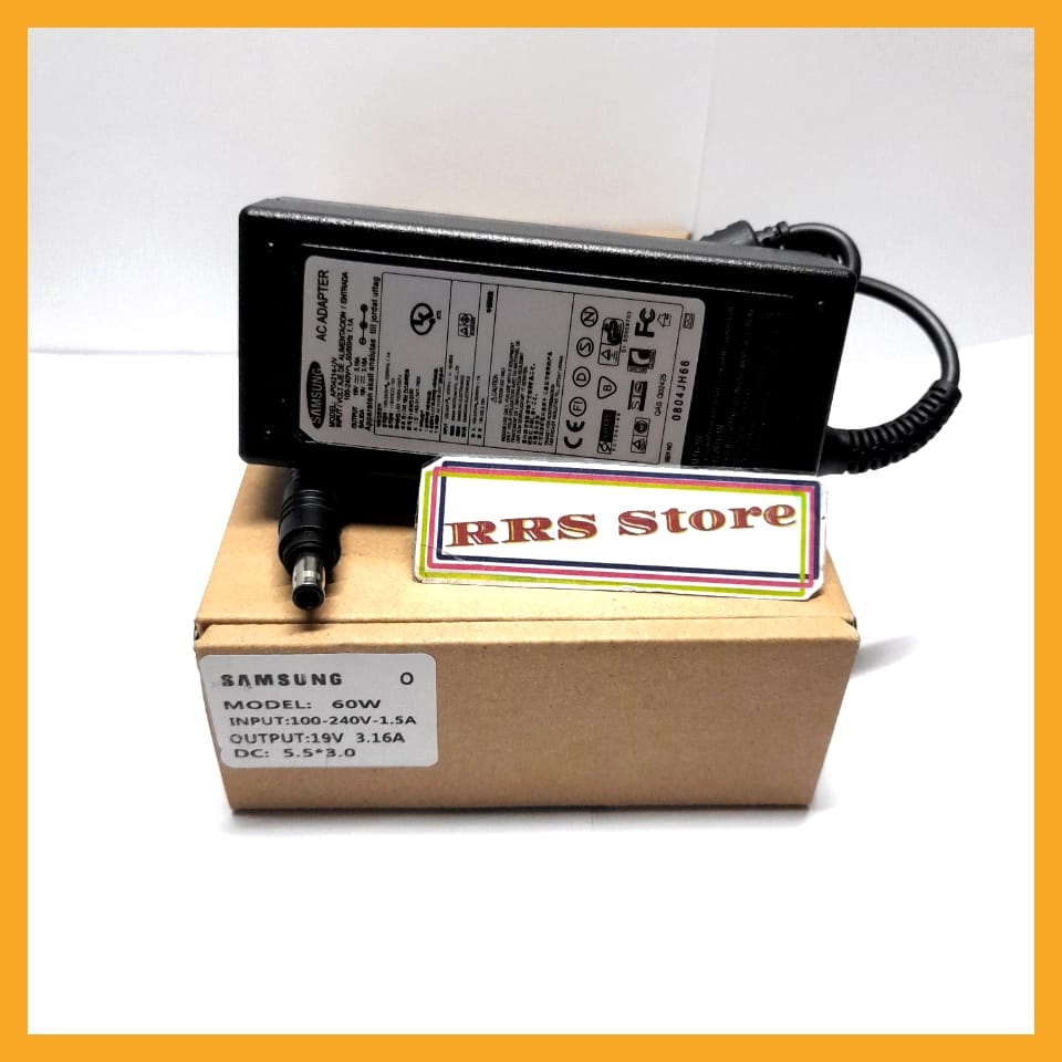 Adaptor Laptop Samsung Asli Original 60W 19V 3.16A Samsung NP300E4C-A03US NP300E5A-A01UB NP300E5A-A02UB 370R4E 300E43 355V5C 3440VX 355V4 370R5E 300E4C 300E4X 300V3A