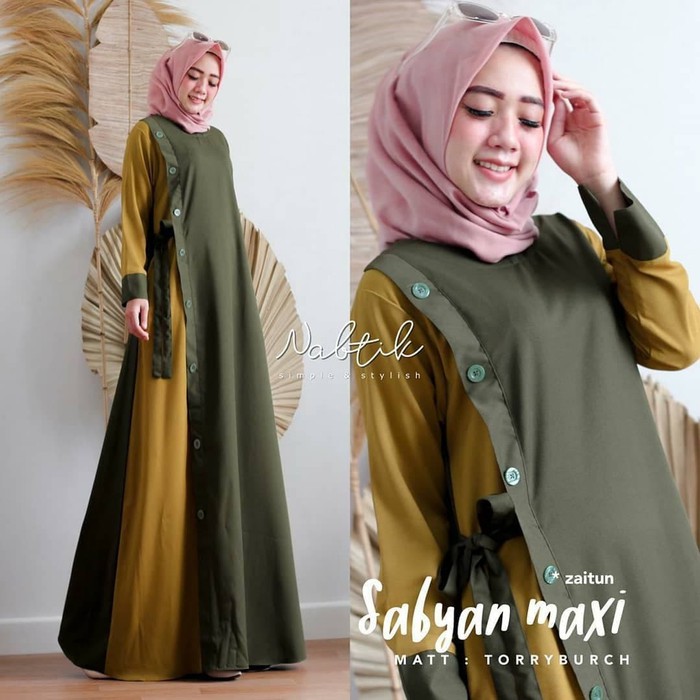 Baju Gamis Syari Wanita Terbaru - Luna Long Maxi Dress Hijab Muslim