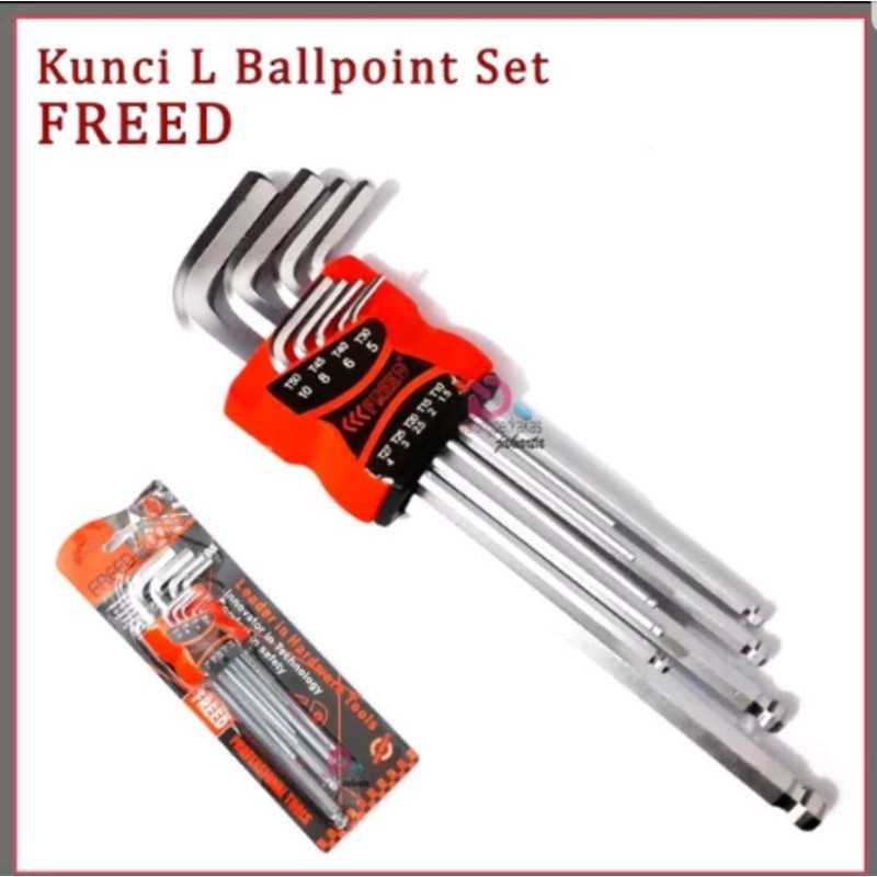 Kunci L ballpoint Panjang Set 9 pcs Freed