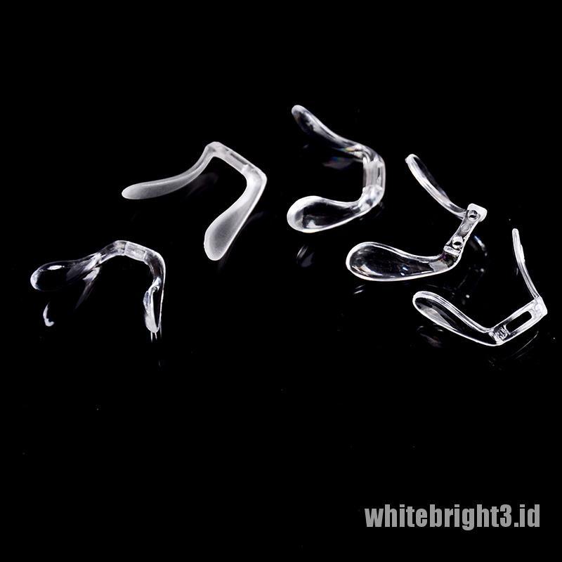 &lt; White3 &gt; 2pcs Bantalan Hidung Bahan Plastik Pvc Anti Slip Untuk Kacamata