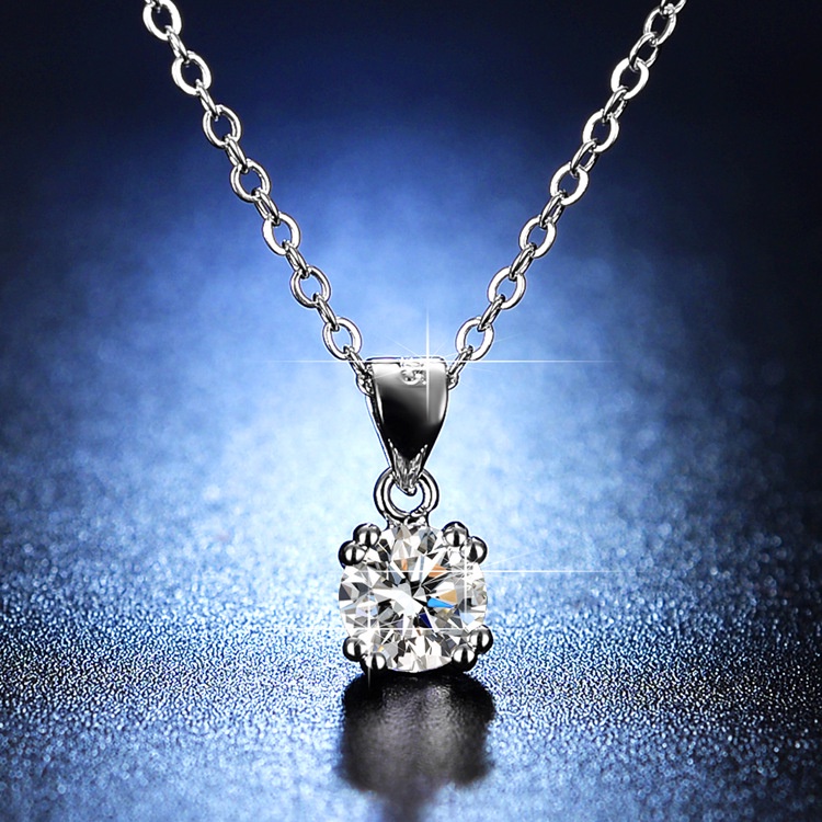 925 perak murni Liontin empat cabang Kalung kalung berlian untuk wanita Moissanite perhiasan fashion sederhana gaya Korea