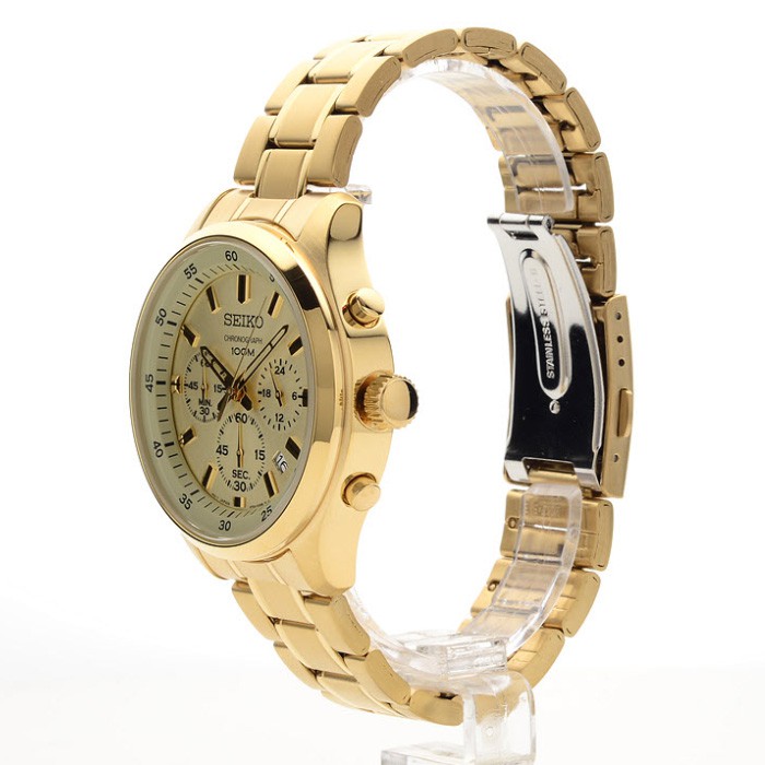 Seiko Quartz SKS592P1 Chronograph Gold IP - Jam Tangan Pria SKS592