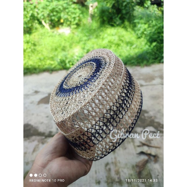 Kopiah rotan list warna by Gibran peci rotan kopyah peci rotan kalimantan By Gibran kualitas terbaik