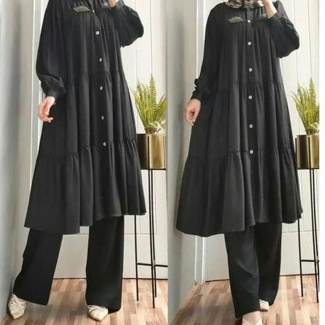 (Subsidi ongkir) setelan casual muslim /setelan casual wanita jumbo / setelan tunik dan celana / set