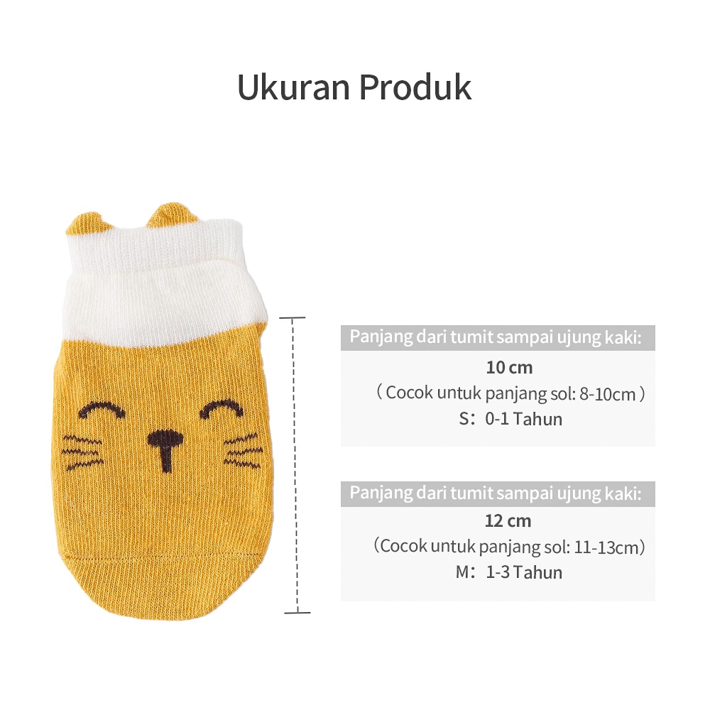 Aikoky Kaos kaki bayi katun murni kartun/kaus kaki bayi anti selip unisex 0-3 tahun