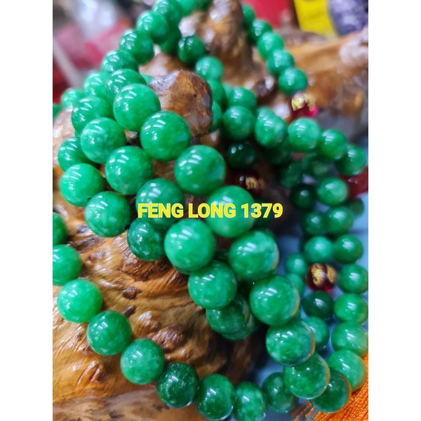 Kalung Japamala | Biji Mala | Tasbih Giok Hijau Malaysia 108 Butir Kecil