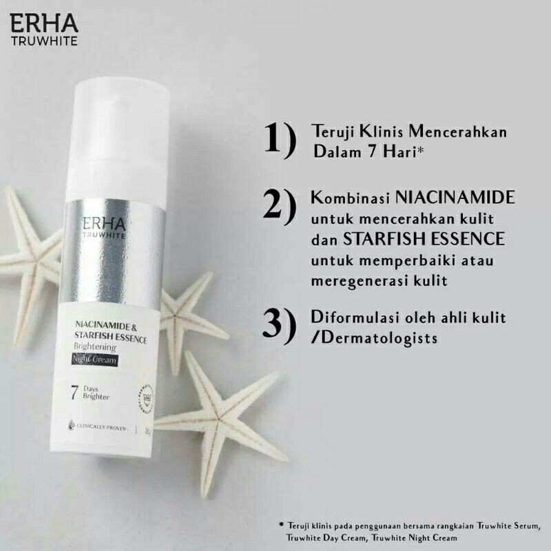 Erha Truwhite Niacinamide &amp; Starfish Essence Brightening Night Cream