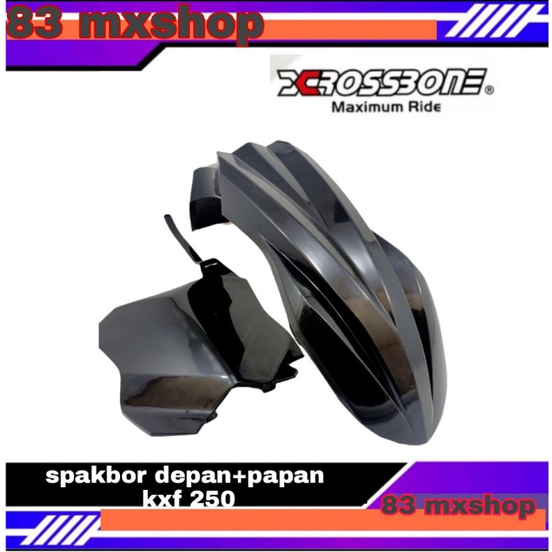 PAKET SPAKBOR DEPAN DAN PAPAN NOMER KX 250 CROSSBONE PNP KLX CRF 150L
