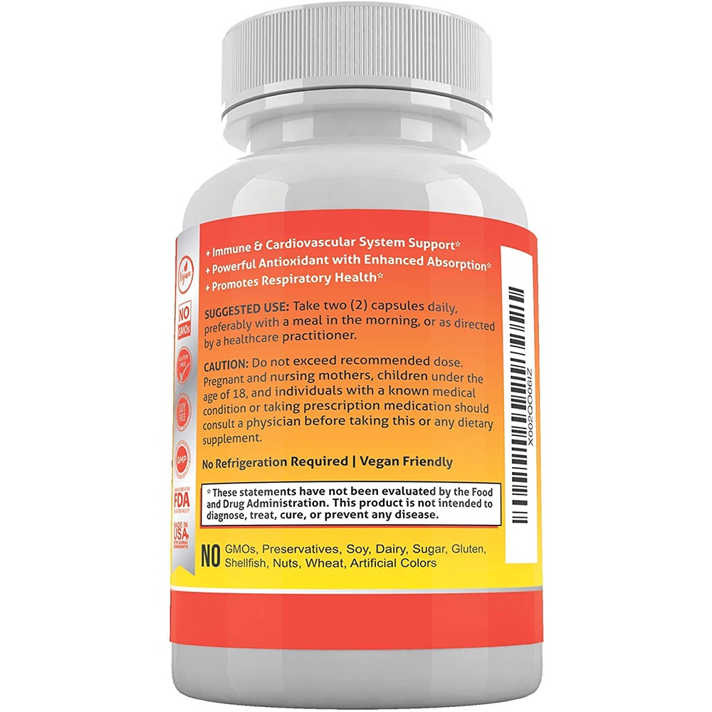 Quercetin &amp; Bromelain + ZINC + VITAMIN C + Whole Foods ORGANIC 180 Capsules Supplements Studio USA