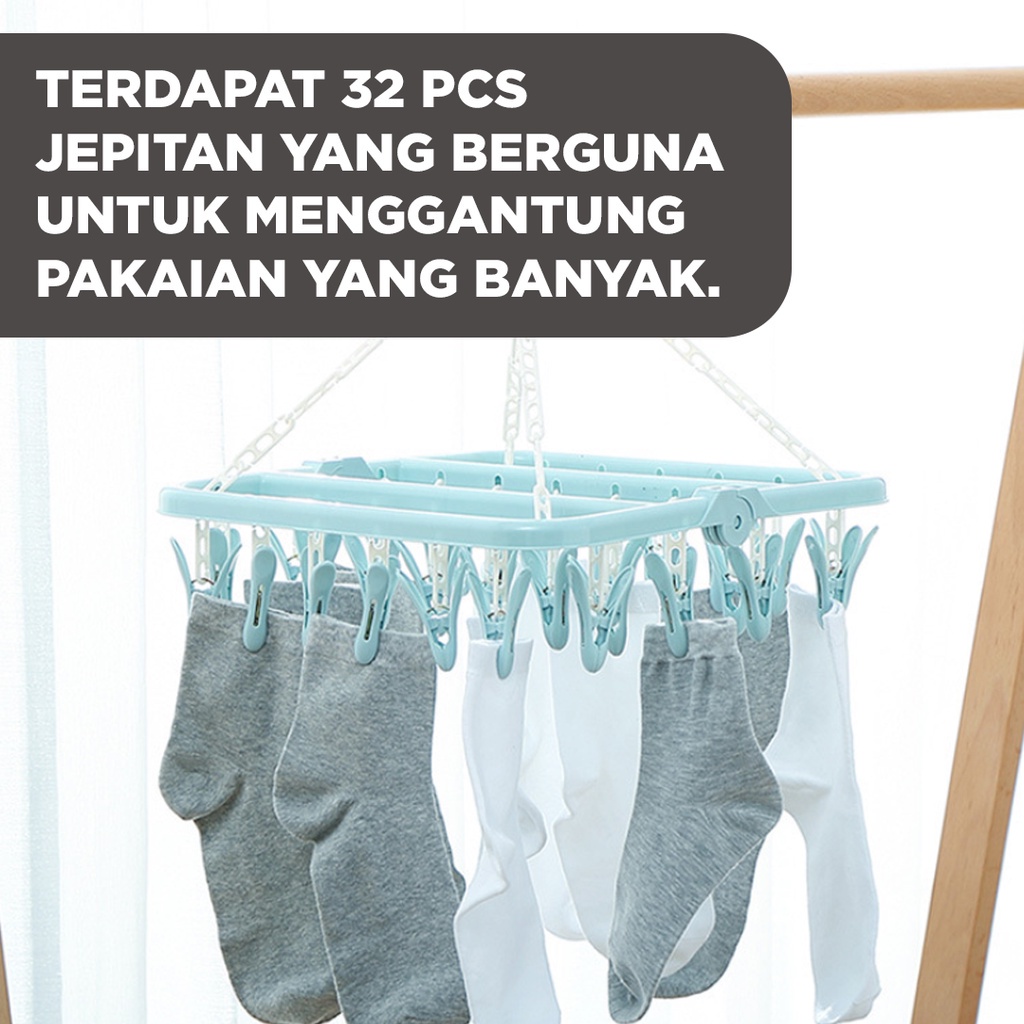 Hanger Serbaguna 32 Jepit | Gantungan Baju | Gantungan Jemuran