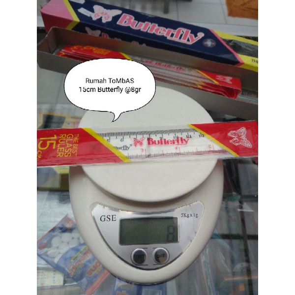 

8gr 1pc Butterfly Penggaris 15cm Bening Panjang Sunreno Warna 30cm Busur Plastik Ruler Bukan Besi