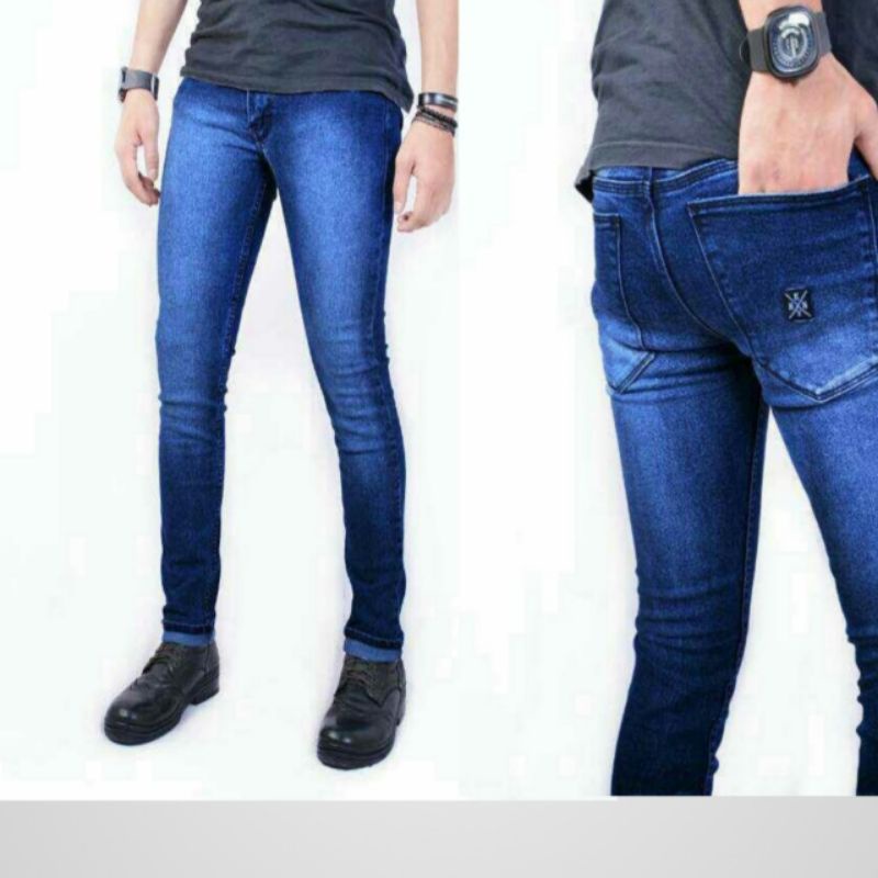 Celana Jeans Pria Slimfit MERK INDIOUS / Warna Blackjazz / Biru Dongker / Abu-abu / Hitam / Black / Biowosh