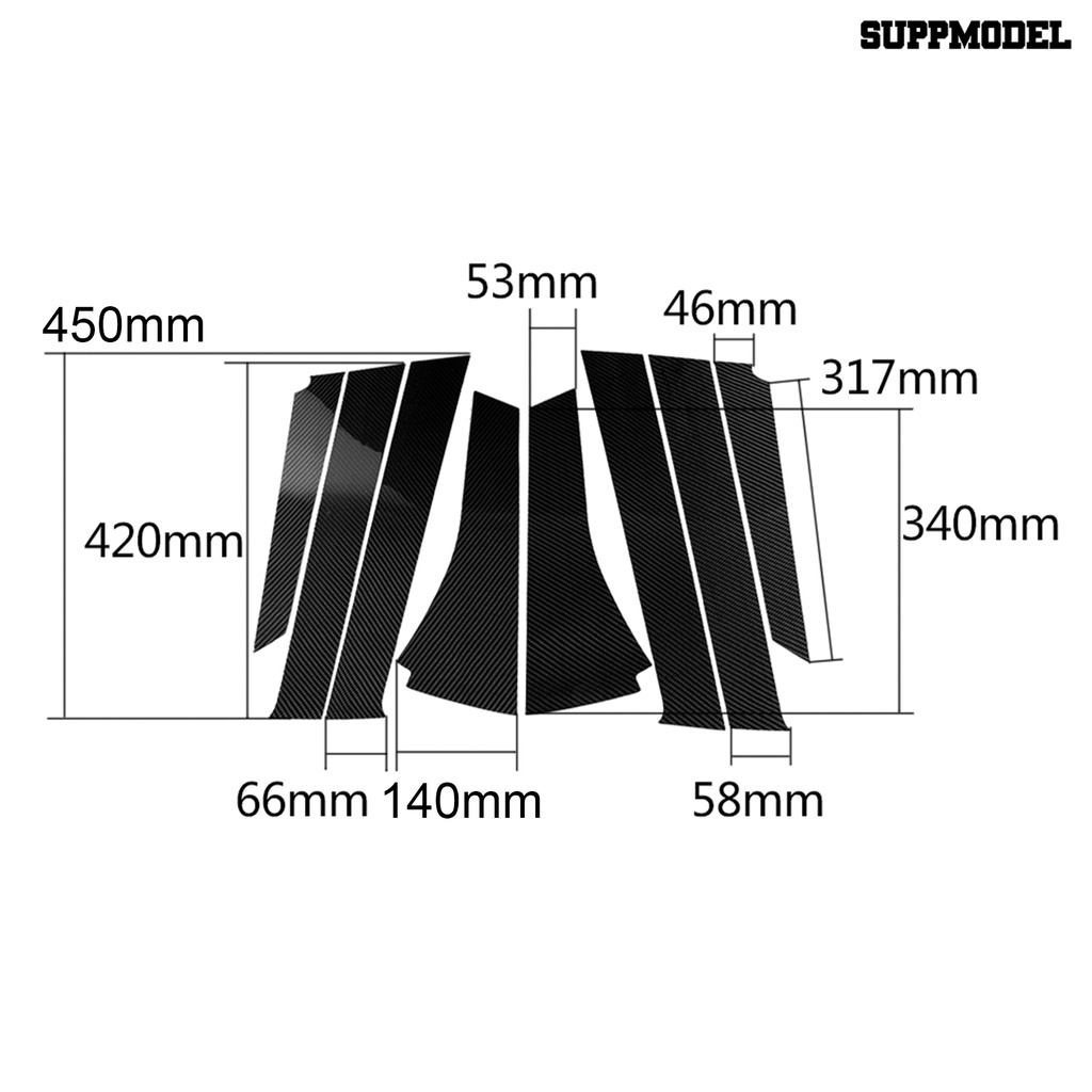 8pcs Stiker B-Pillar Dekoratif Untuk Honda FIT JAZZ GK5 3rd GEN 2014-2018