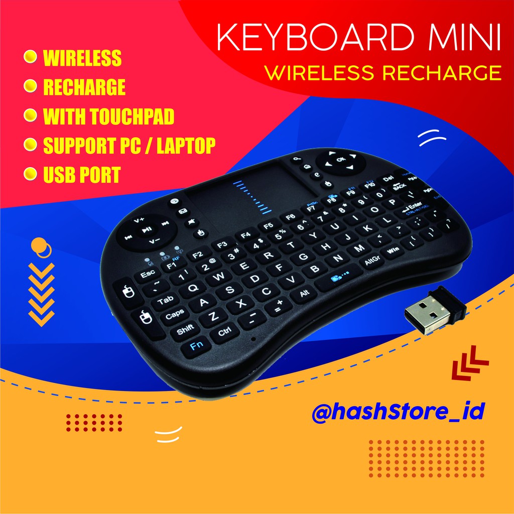 Keyboard Mini Wireless USB with Touchpad