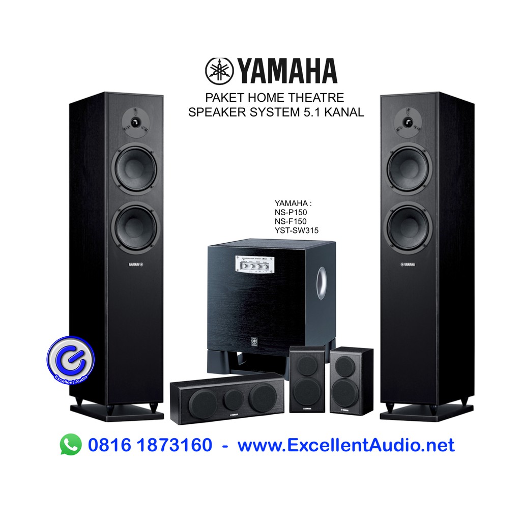 Paket Yamaha NSP150 NS P150 NSF150 NS F150 YST SW315 home theatre speaker system 5.1 kanal