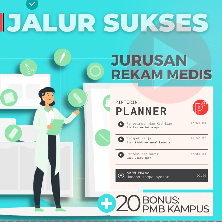 

Daily Planner Kuliah Jurusan Rekam Medis | Jalur Test SNMPTN-SBMPTN-UTBK Weekly Binder Loose leaf B5