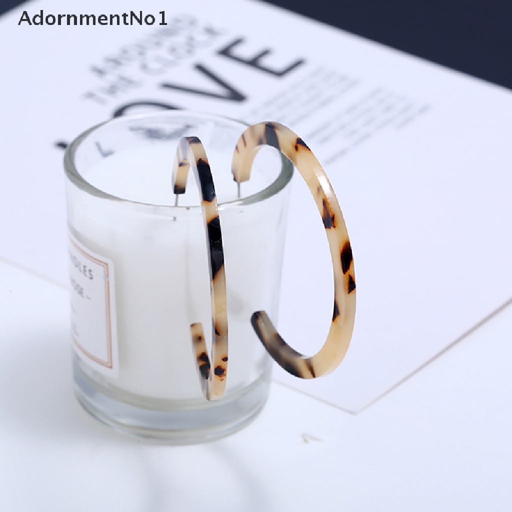 (AdornmentNo1) Anting Tusuk Gantung Bentuk Lingkaran Motif Leopard Bahan Akrilik Untuk Wanita