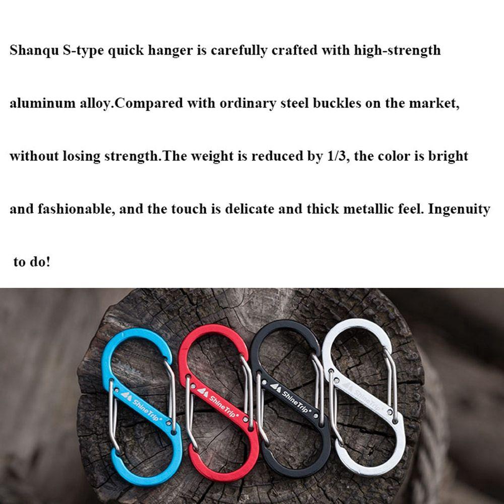 Suyo S Type Carabiner 4warna Bahan Aluminium Alloy Alat Outdoor Gesper Anti Maling