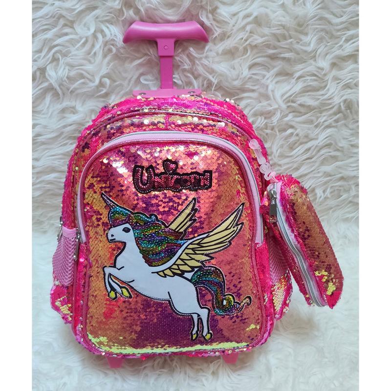 0Tas Anak Perempuan ,Tas Troli Anak Tas Dorong Anak Tas Roda Little Pony , Bt21 Tas Troly Anak Tas D