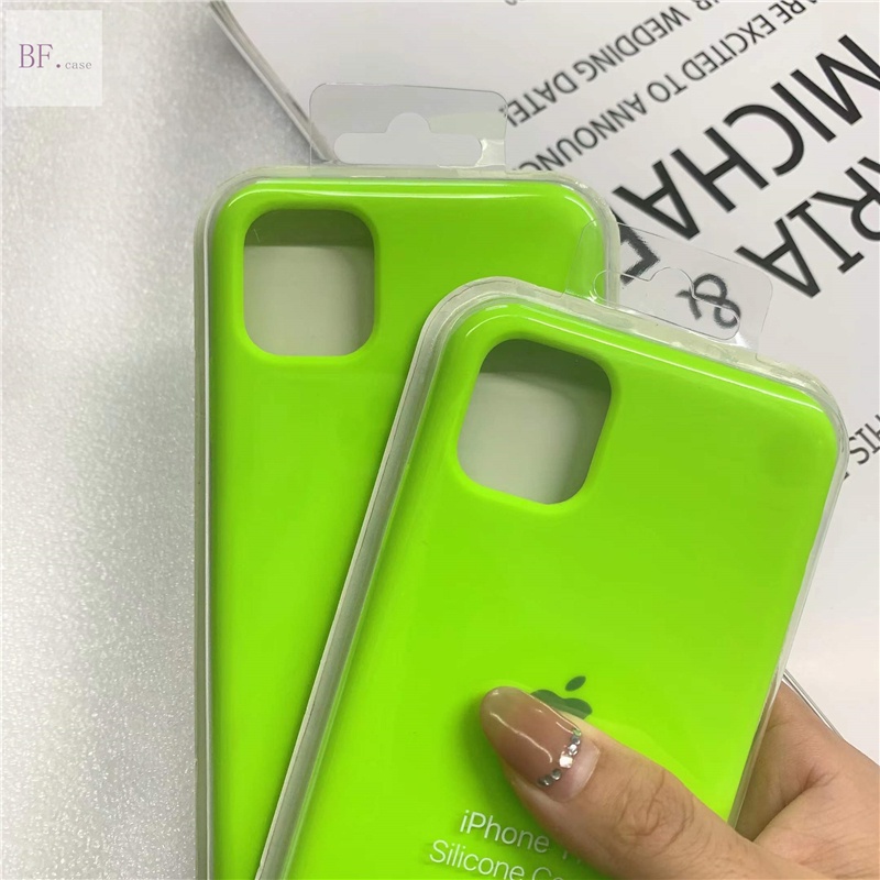 Soft Case Silikon Desain Logo Warna Hijau Fluorescent Untuk Iphone 11 12 13 Pro Max 6 7 8 Plus X Xs Xr Xsmax Se2 2020 12pro