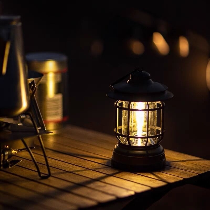 Lampu Lentera Gantung COB Retro Portable USB Rechargeable Untuk Camping / Hiking / Memancing