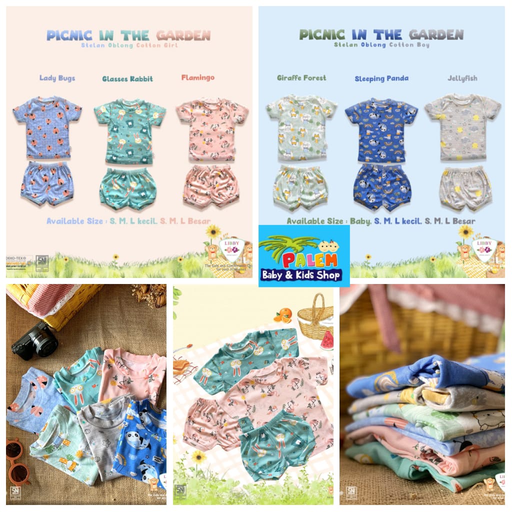 Libby Setelan Oblong Pendek Cotton Motif Size Baby, S, M, L,2L,XL,XXL 1Pack isi 1pcs