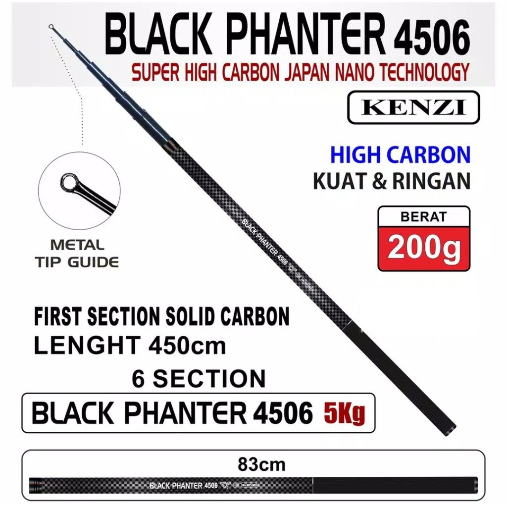 joran pancing tegek Kenzi Black Panther 4506 High Carbon