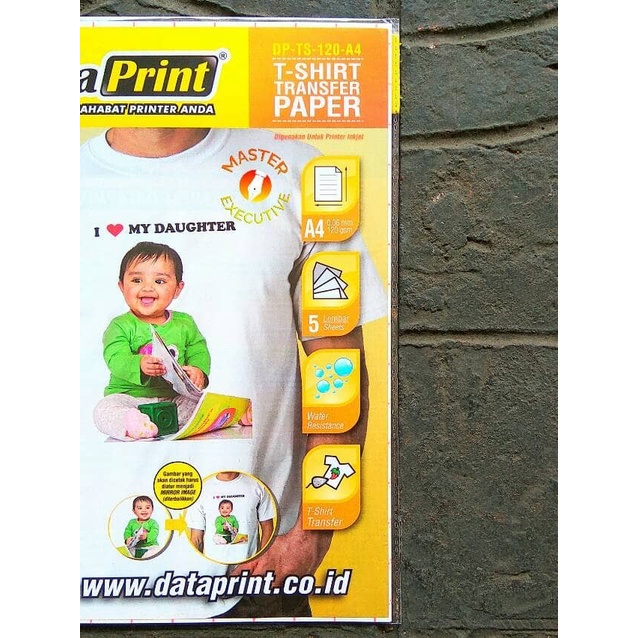 

kertas- data print t-shirt transfer paper 120 gsm a4 / dp-ts-120-a4 dataprint -kertas.