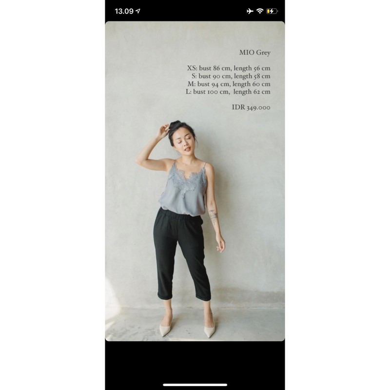 EUNOIA X PATRICIA STEPHANIE CAMISOLE GREY size S