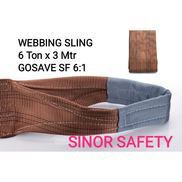 WEBBING SLING 6 Ton x 3 Meter Tali Pengikat Pengangkat Safety