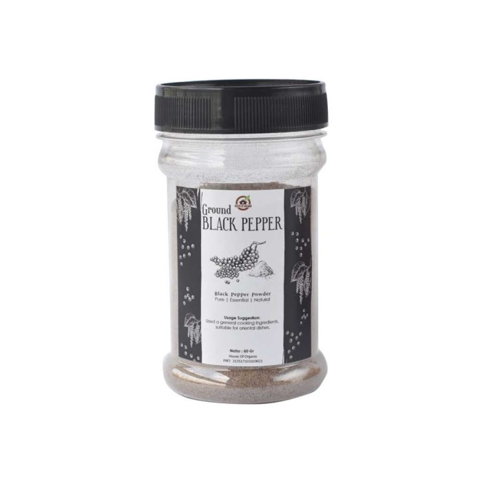 

Fe08774g House Of Organix Ground Black Pepper ( Lada Hitam Halus ) 60 Gr F3E1F111