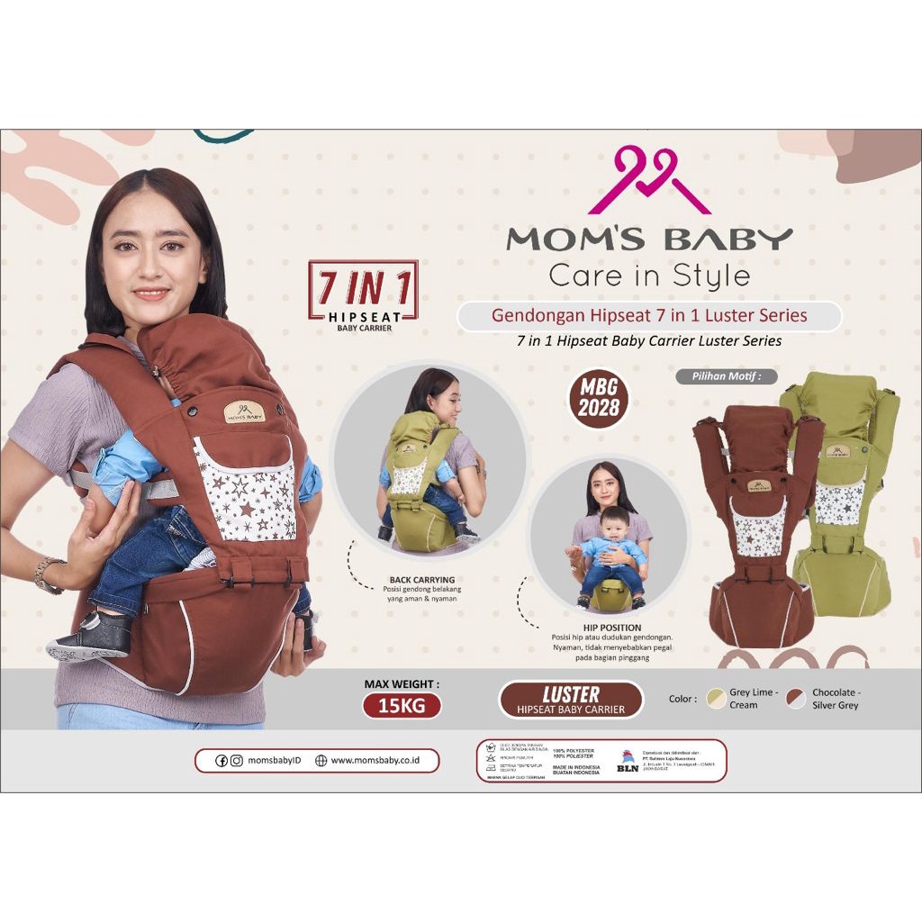 MOMS BABY HIPSEAT CACTUS BOHO SERIES - GENDONGAN BAYI DEPAN MOMS BABY MBG 2026 2027 2028