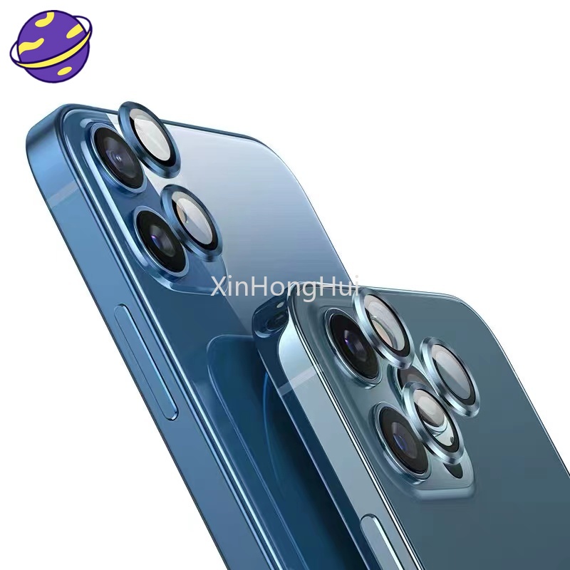 IPhone 11 12 Pro Max Warna-warni Bingkai Perlindungan Lensa Kamera Belakang Film Cocok Untuk 12mini Definisi Tinggi Tahan Gores Eagle Eye Circle