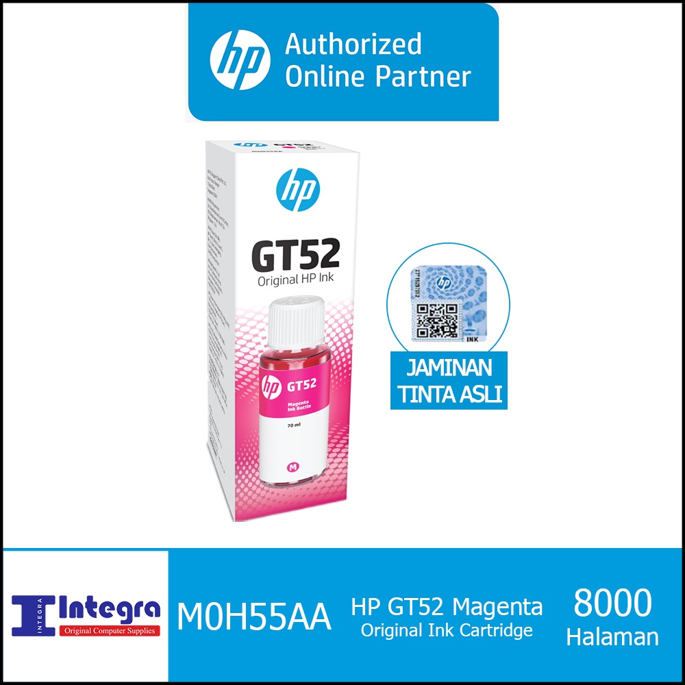 Tinta HP GT 52 Magenta Original Ink Bottle - M0H55AA HP Ink tank 115 315 415 Smart Tank 210 500 515 520 525 580 585 615 670 720 750