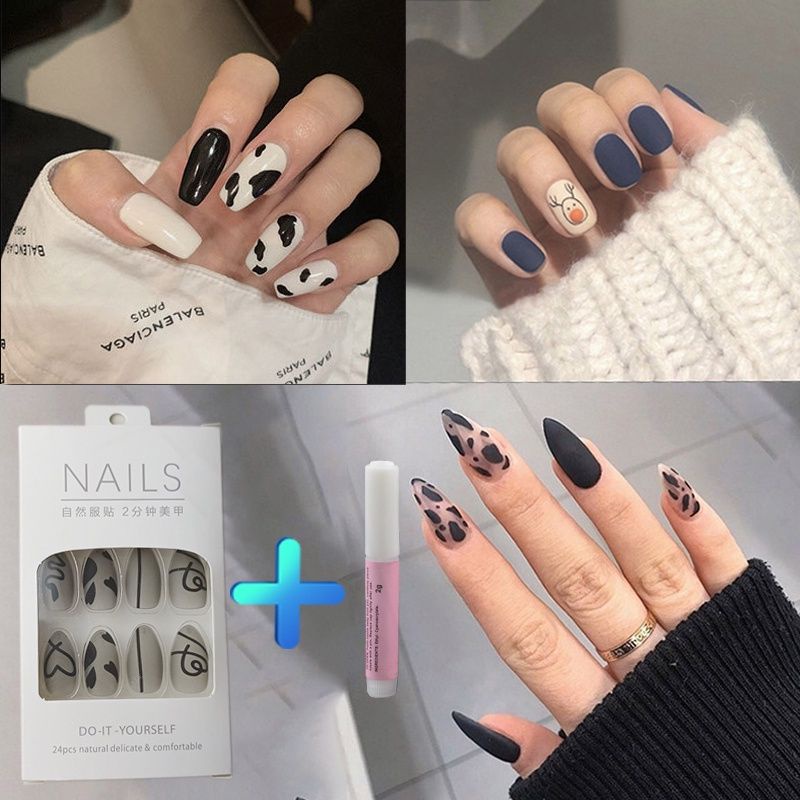 SALE Kuku palsu 24PCS+LEM/ kuku polos glosy/Matte kuku/ Nail Art /Fake nails/Stiker kuku/Sticker/Sti