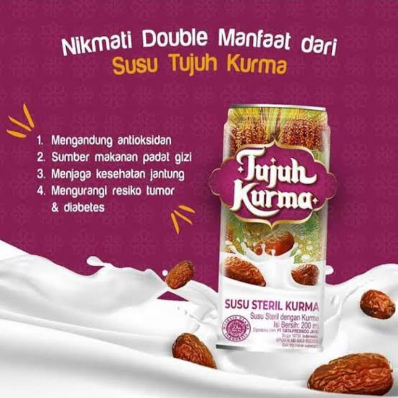 

Tujuh Kurma 200ml/Susu Tujuh Kurma/Susus Steril Rasa Kurma 200ml