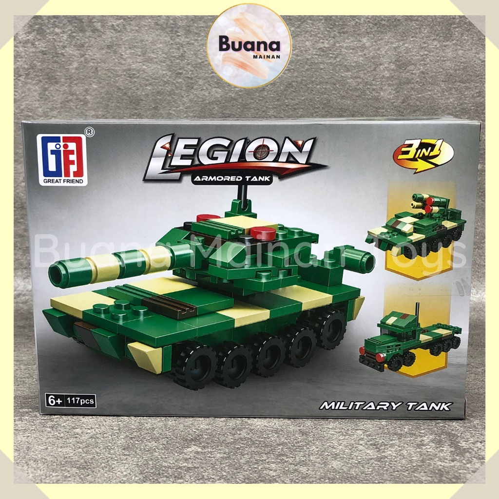 BRICKS GREAT FRIEND LEGION MINI WAR TANK MAINAN EDUKASI ANAK BRICK MOBIL PERANG BLOCK 290