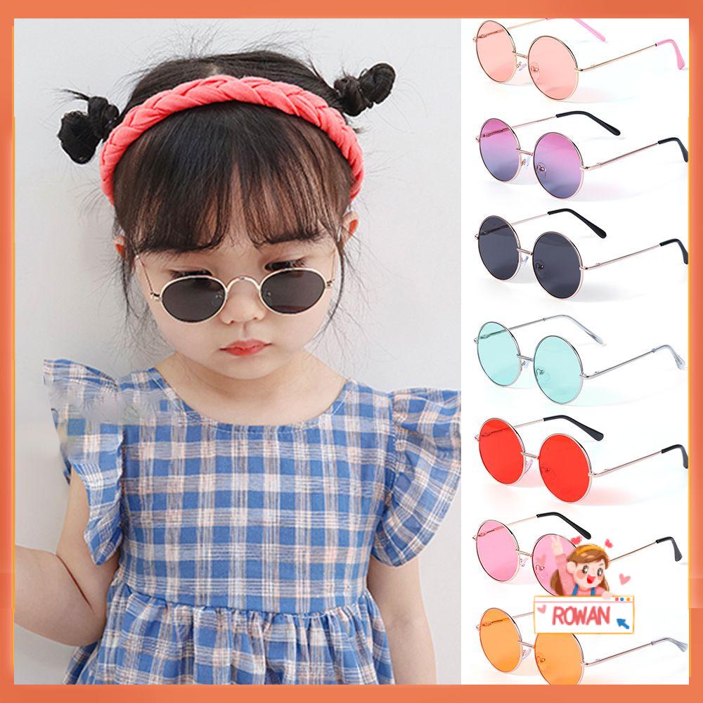 Row Kacamata Hitam Frame Bulat Anti Uv 400 Gaya Inggris Untuk Anak Laki-Laki/Perempuan