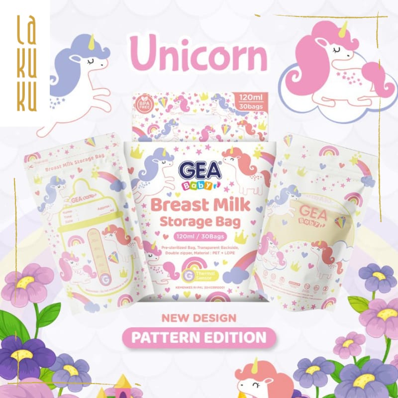 Kantong susu asi GEA BABY 120ml &amp; 200ml Breast Milk Storage Bag COD PACKING BUBBLE isi 30 lbr