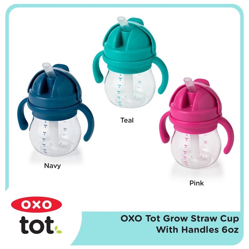 OXO TOT Grow Straw Cup With Handles 6oz / Botol Minum Bayi