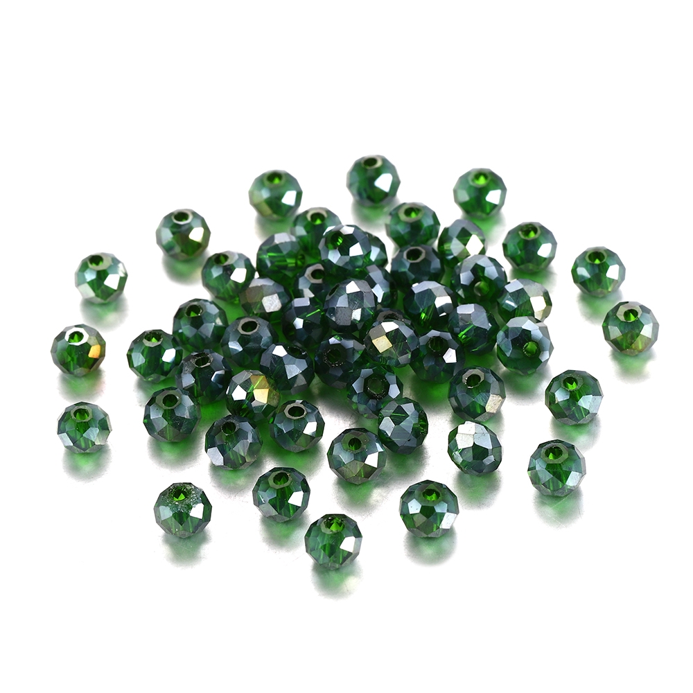 200 Pcs 3 / 4 / 6 / 8mm Manik-Manik Kaca Kristal Czech Warna-Warni Untuk Membuat Perhiasan Gelang