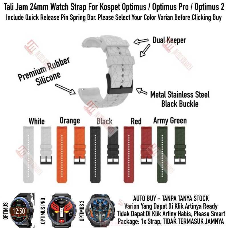 HPF Tali Jam 24mm Watch Strap For Kospet Optimus / 2 / PRO - Rubber Silikon